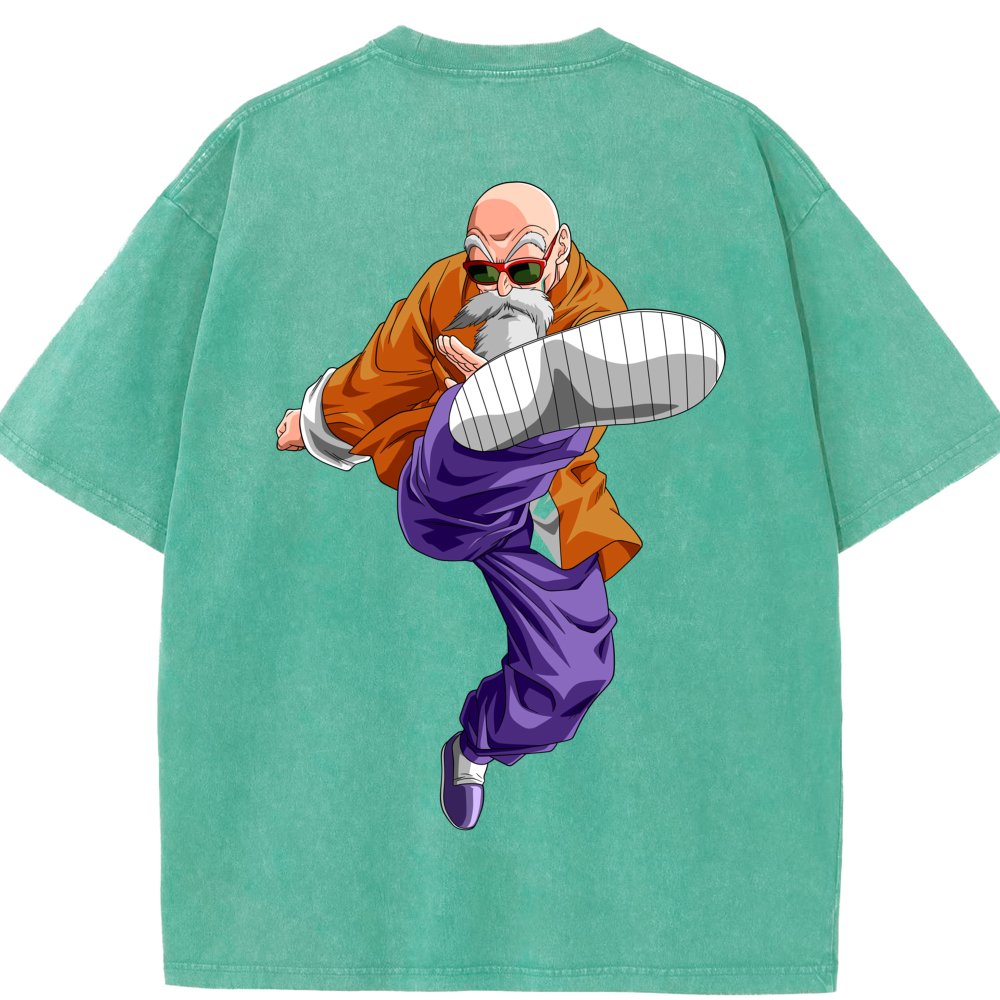 （画像用） ドラゴンボール 亀仙人（かめせんにん） DRAGON BALL Master Roshi Kame Sennin 綿100% ヴィンテージ風 半袖Tシャツ（背面プリント）